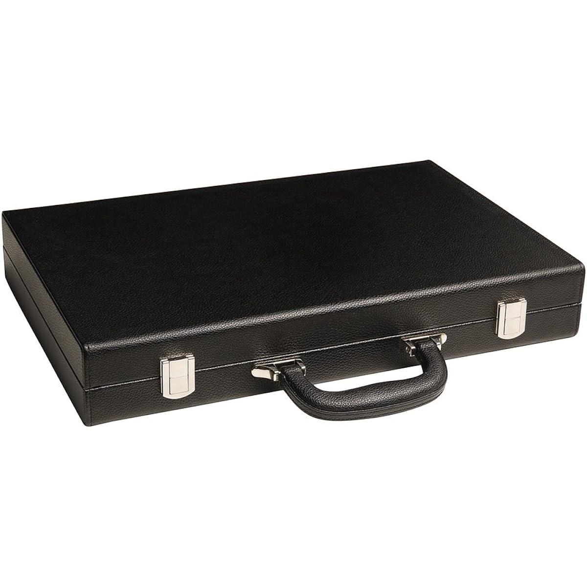 Silverman 16-Inch Black Board Green Playing Surface Backgammon Set with White and Black Points - Medium