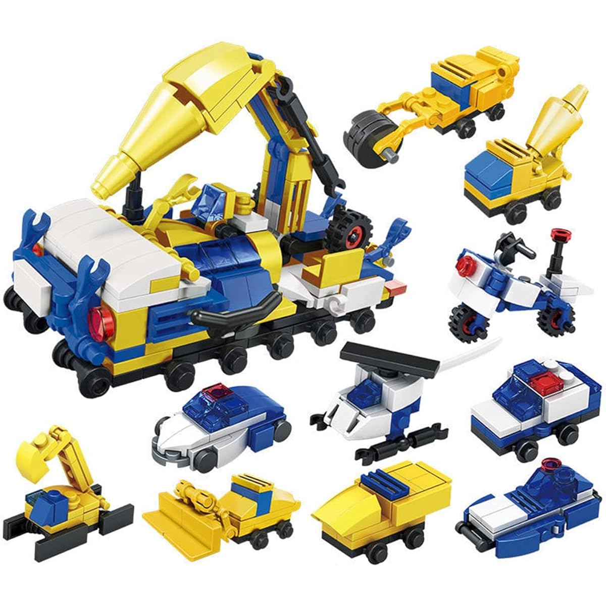 ENHANA 30 Boxes Building Blocks Military Vehicles Engineering Fire Mini Cars Construction Sets Party Favors Kids Prizes 3D Assembly Cars Trucks Helicopters for Boys and Girls
