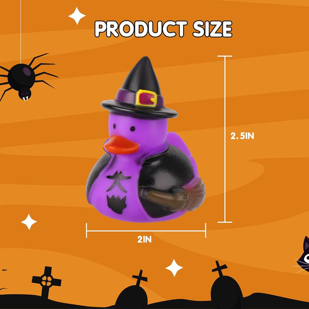 ANGGIKO 24 Pack Halloween Rubber Ducks Bulk Halloween Jeep Ducks Baby Bath Toys for Kids Halloween Party Favors Basket Stuffers Trick or Treat Supplies Goodie Bag Fillers (Halloween Ducks)