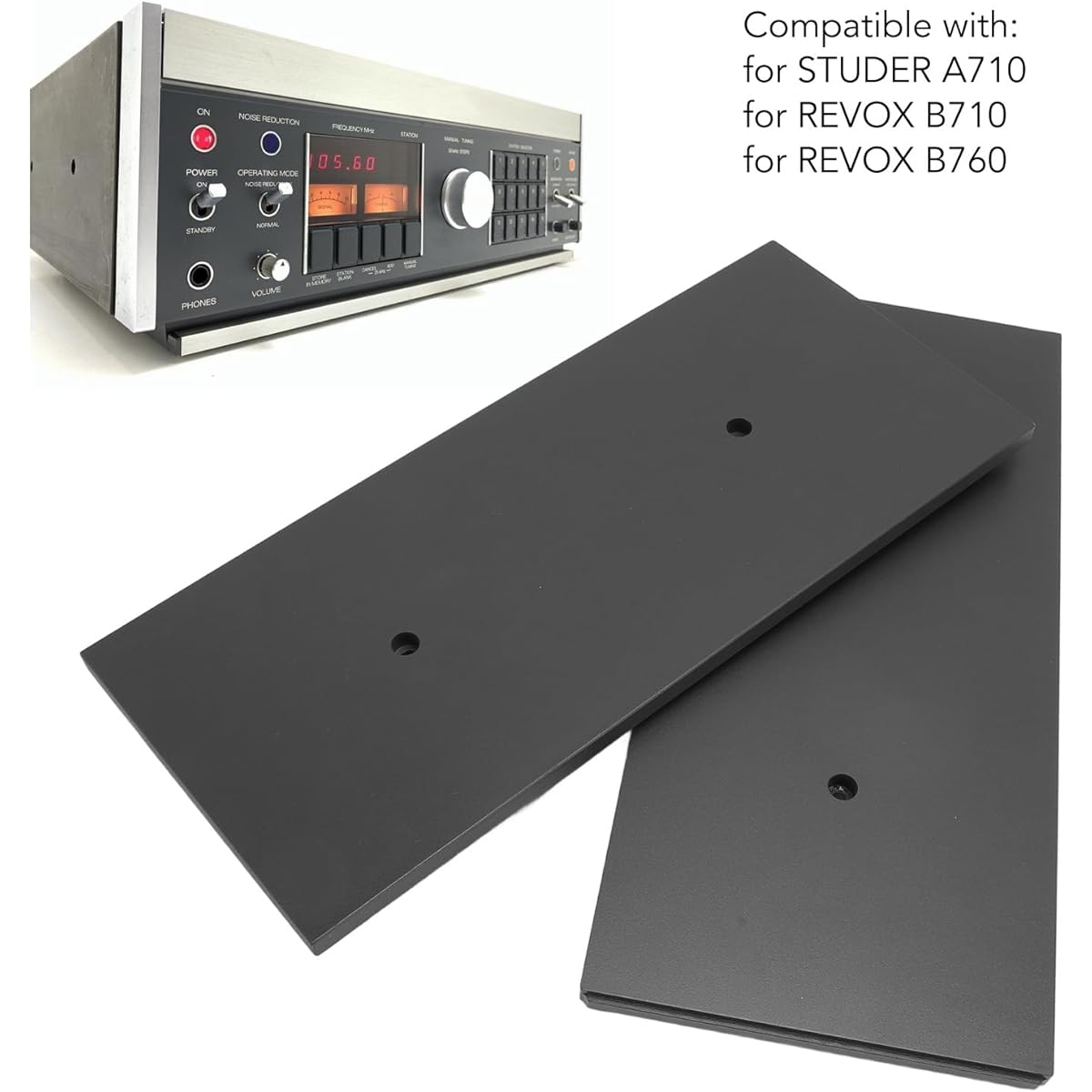 1 Pair for Studer A710 Side Panels, Grey Plastic Replacement for B710, B760, Compatible with Old Cassette Recorders, Tuners, Cassette Recording Stands