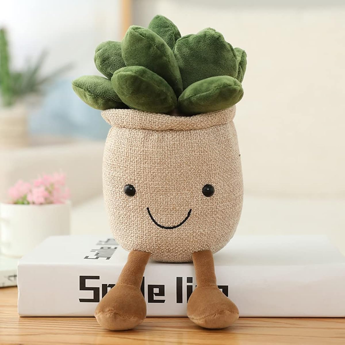 NatureMan Plush Succulent Plant Soft Fluffy Toy Succulent Friend Throw Pillow Succulent Stuffed Pillow Toy Room (Khaki)