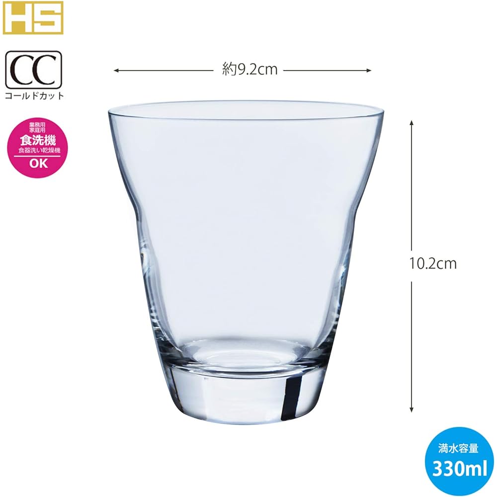 Toyo Sasaki Glass Tumbler Soft Drink Made in Japan 60 Set (Sold in Case) Dishwasher Safe 330ml B-08123HS