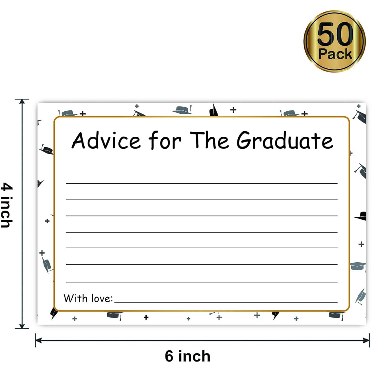 50 Pieces Graduation Advice Cards, Graduation Advice and Wishes Cards, Graduation Party Game Decorations for High School and College 4" x 6"