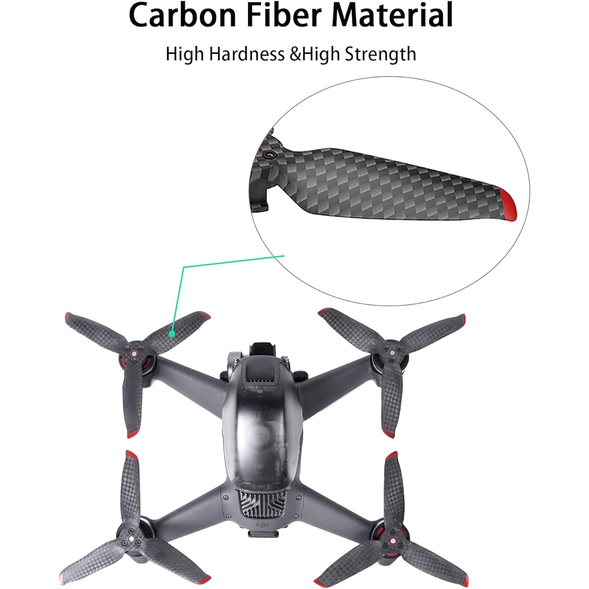 FPV Propellers Compatible with DJI FPV Drone Kit, 2 Pairs Quick Release FPV Propeller Blades for DJI FPV Accessories (Carbon Fiber)