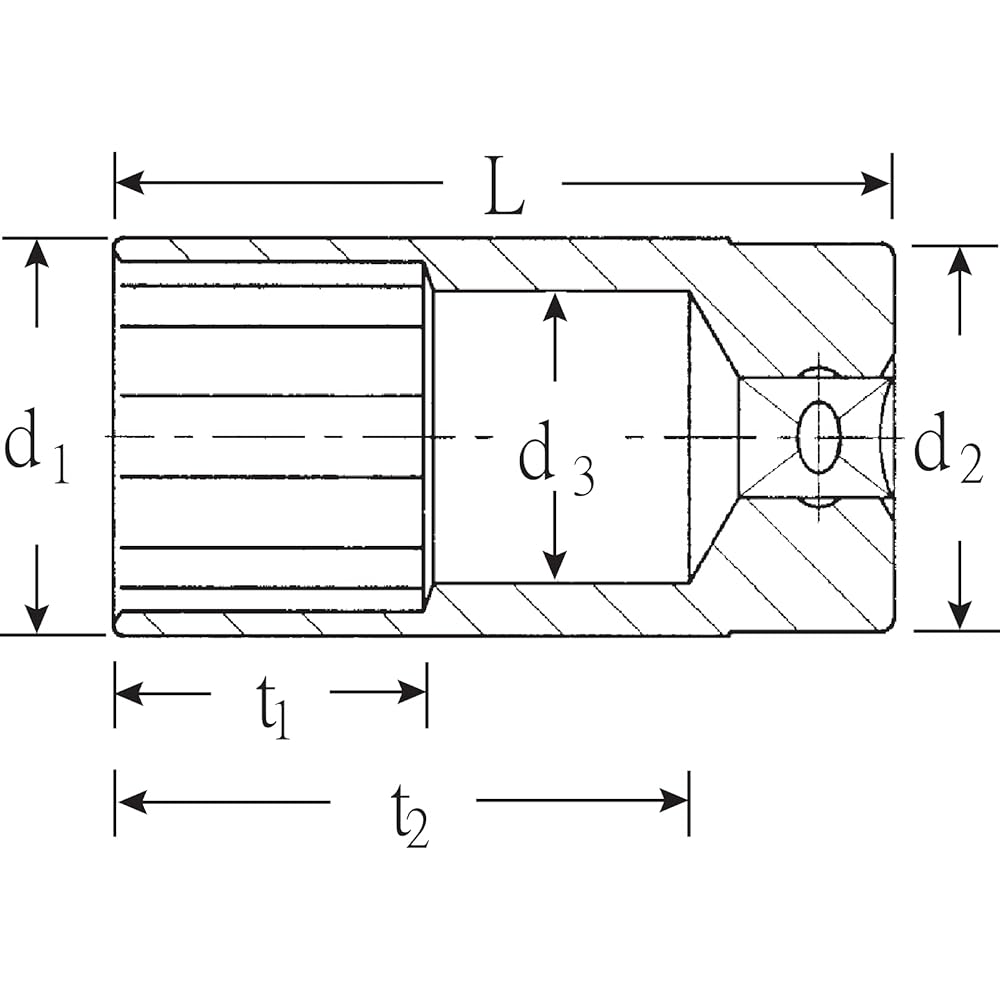 Stahlwille 51-15 (1/2SQ) Deep Socket (12 Square)