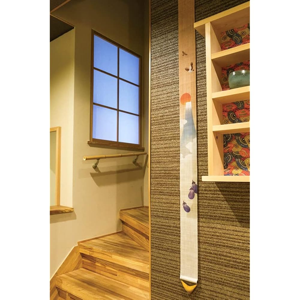 Thin tapestry "Hatsuyume" 100% linen hand-dyed interior tapestry wall hanging winter