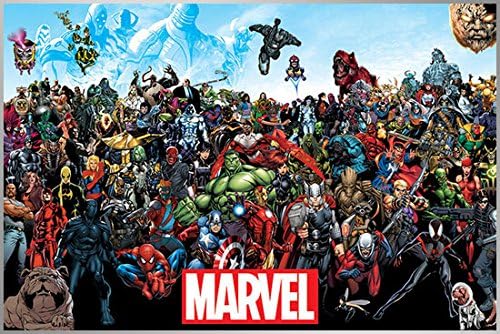 Poster Marvel Universe + Aluminum Frame (White) Set FF-5184W