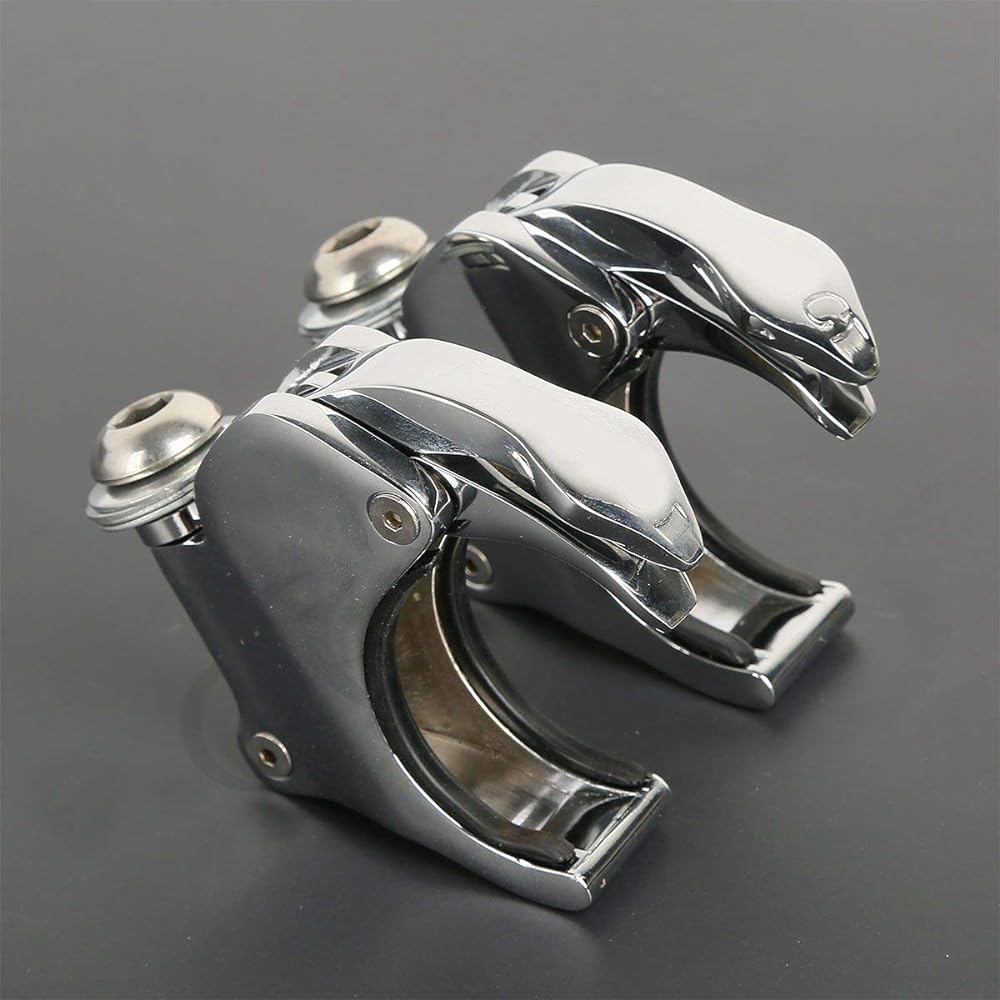 TCT-MT Removable 49mm Windshield Clamp Harley 06-Up Dyna Street Bob FXDB Fat Bob FXDF Low Rider FXDL Wide Glide FXDWG 2016-Up XL1200X 2002-2010 VRSCA VRSCAW, 2004-2005 VRSCB Chrome