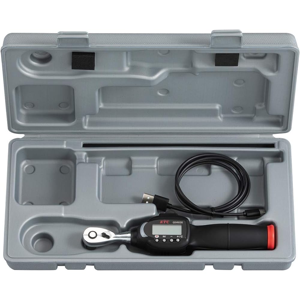 Kyoto Machinery Tools (KTC) 6.3SQ Rechargeable Digital Torque Wrench Digi Ratchet Torque Range 2-30Nm GEKR030-R2A