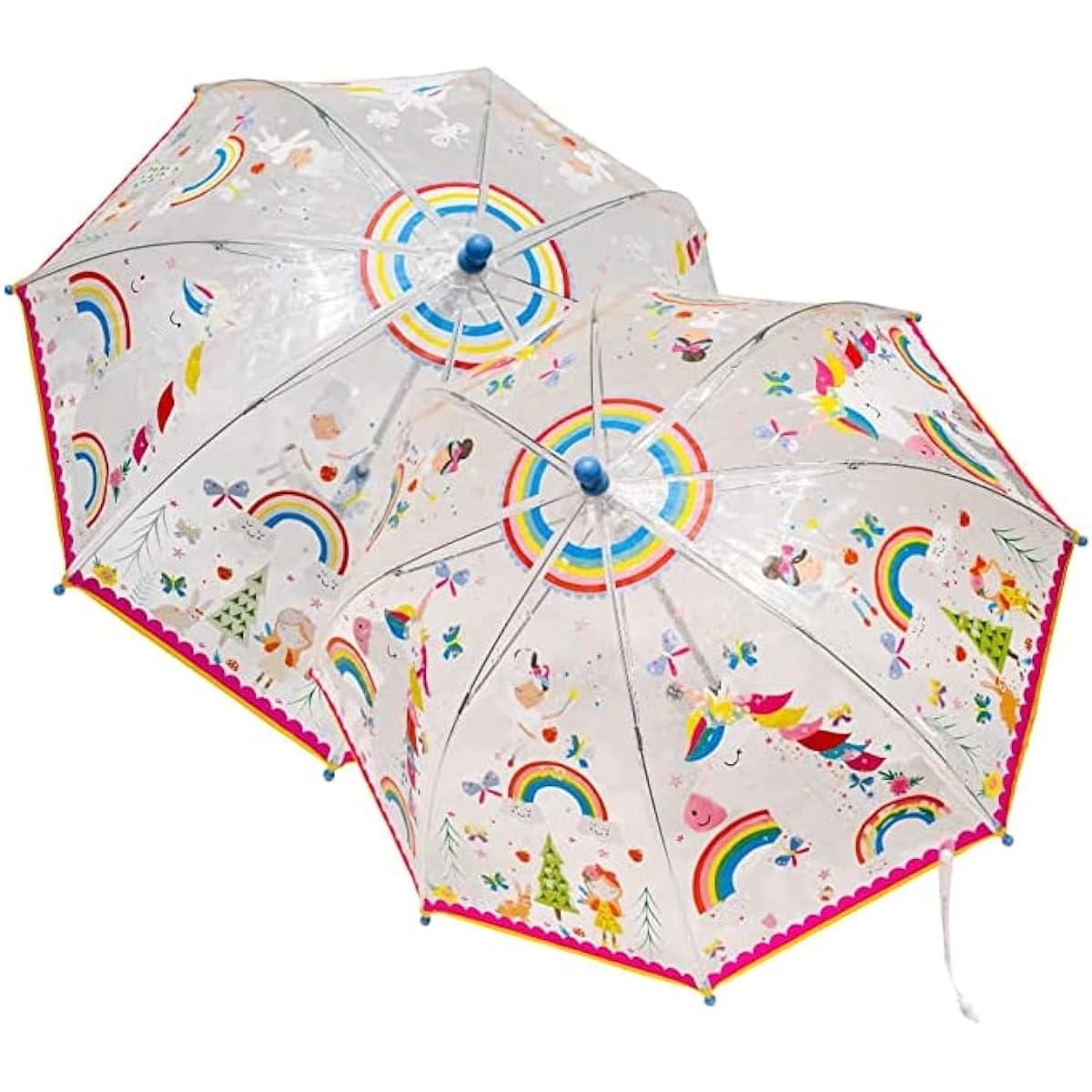 Floss & Rock Rainbow Fairy Transparent Color Changing Kids Umbrella 23.6 Inch Multicolor