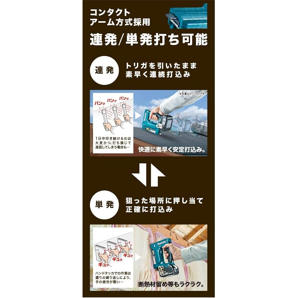 Makita Rechargeable Tacker (CT wire) (Body only/Battery and charger sold separately) ST312DZK