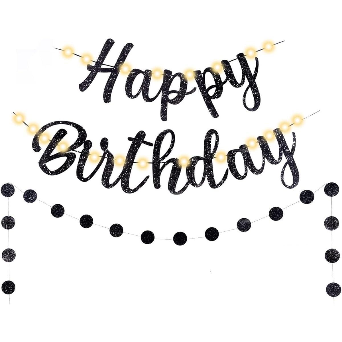 happy birthday banner black