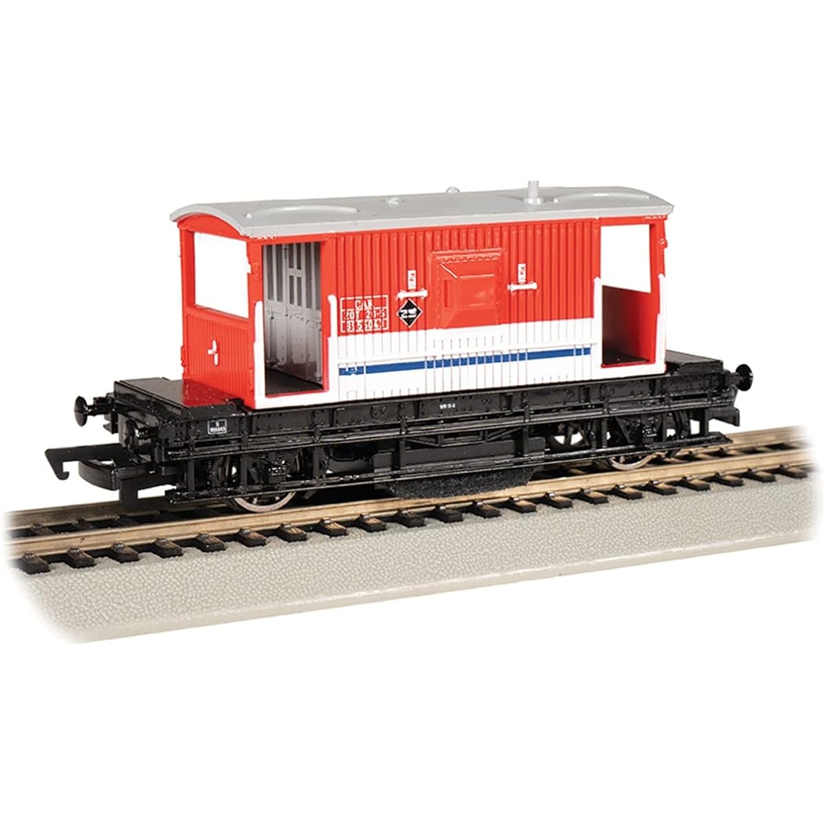 Bachmann Trains - British Brake Van Truck Cleaning Car - London Transport #B9550423 with International Style Hook & Loop Couplers - HO Scale