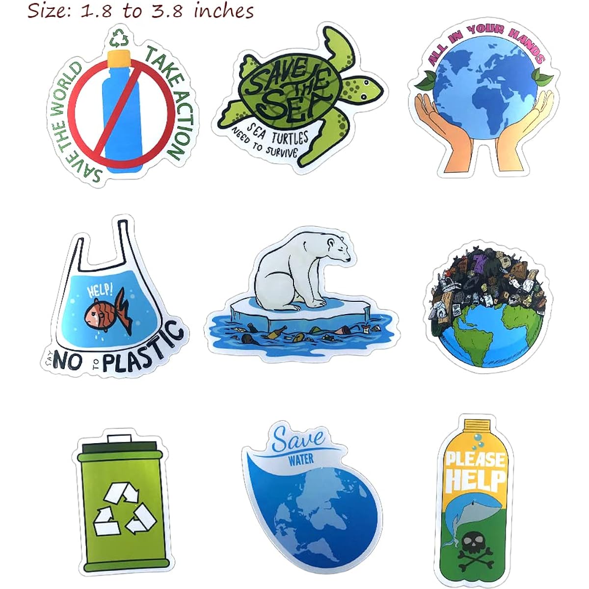 50 environmental stickers