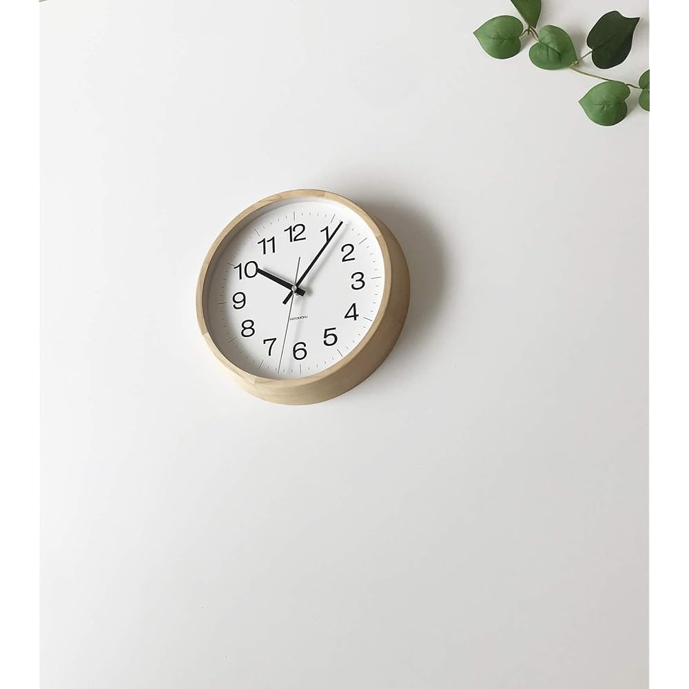 KATOMOKU muku clock 16 Hinoki radio clock continuous second hand km-113HIRC φ306mm (radio clock)