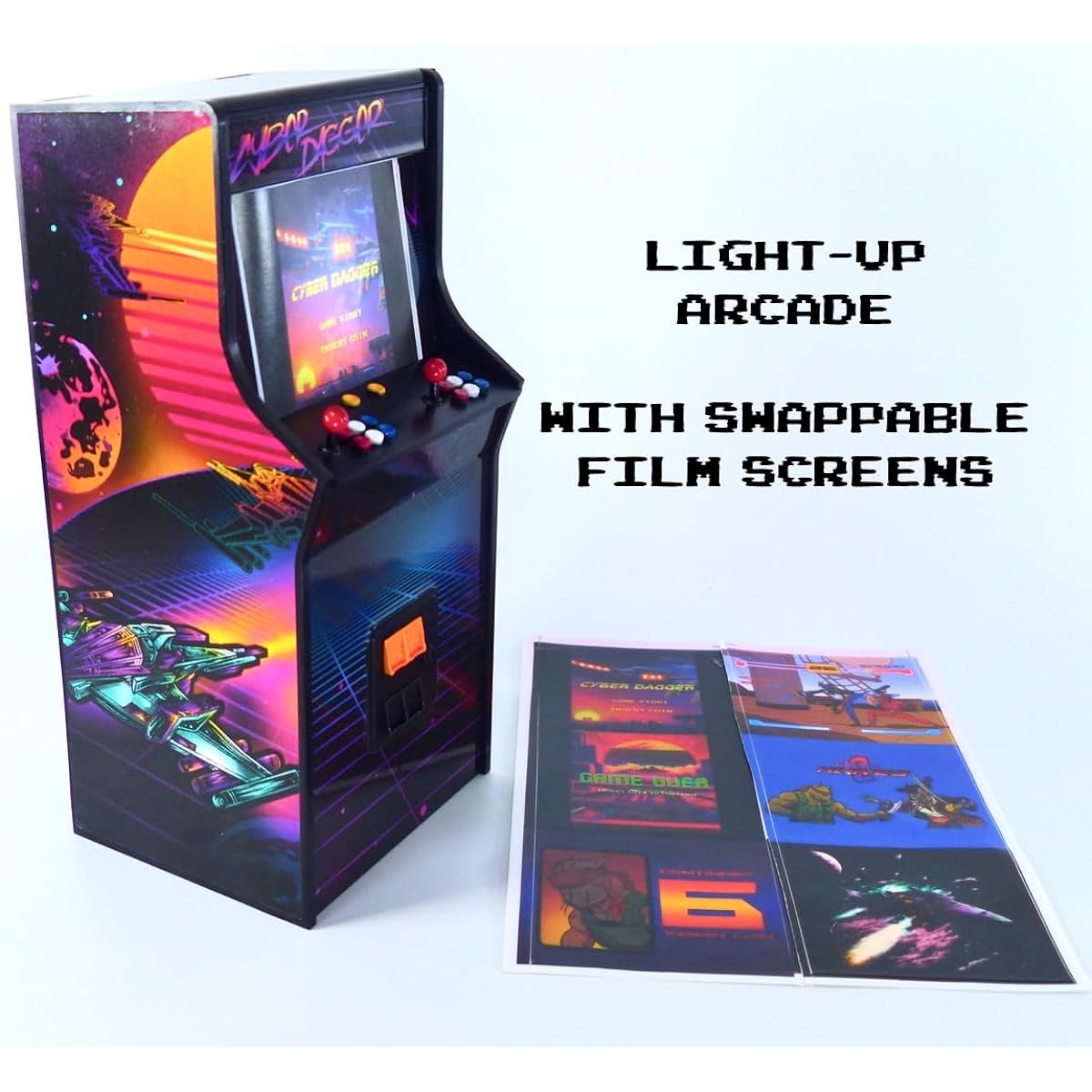 Super Action Stuff Game ON Arcade 1/12 Scale 6 Inch Action Figure Accessory Set with LED Light (Cyber Dagger Light Included)
