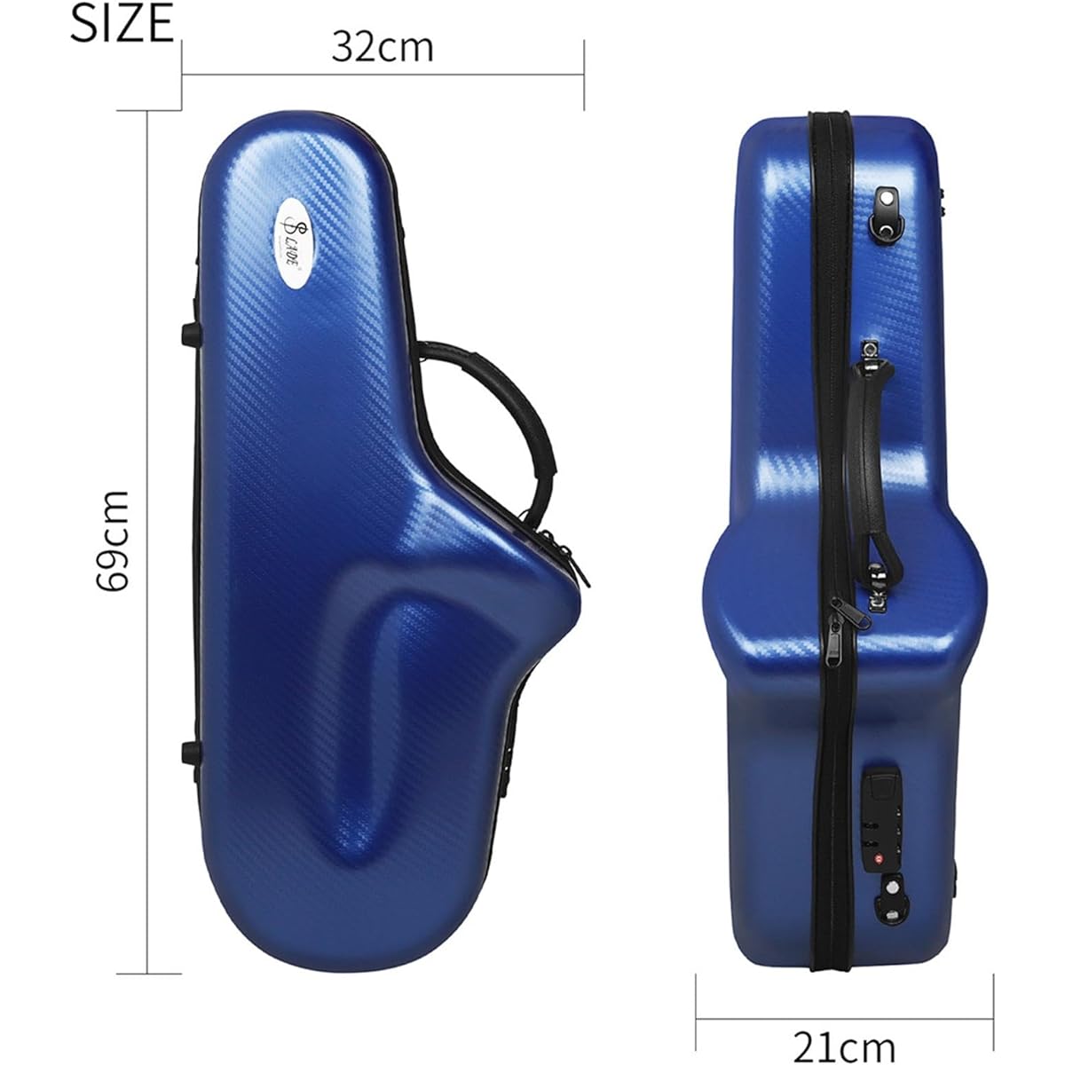 DeeRace Alto Saxophone Sax Bag Case, Saxophone Backpack Carrying Backpack with Backpack Straps, Sax Gig Bag for Stage Travel, Blue