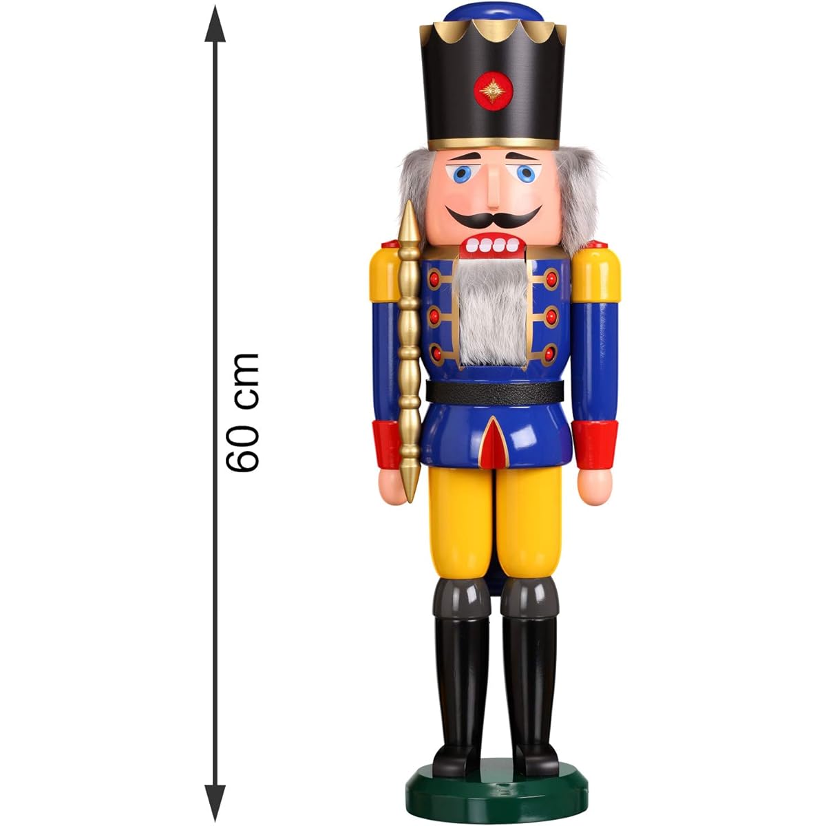 Nutcracker King Blue Height 60 cm Original from the Erzgebirge Folk Art Seiffen