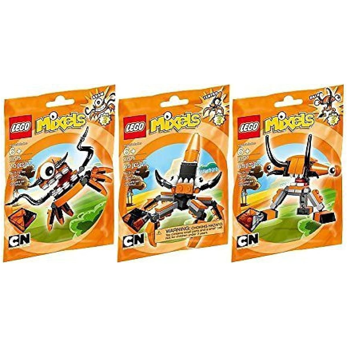 Lego, Mixels Series 2 Bundle Set of Flexers, Kraw (41515), Tentro (41516), and Balk (41517)