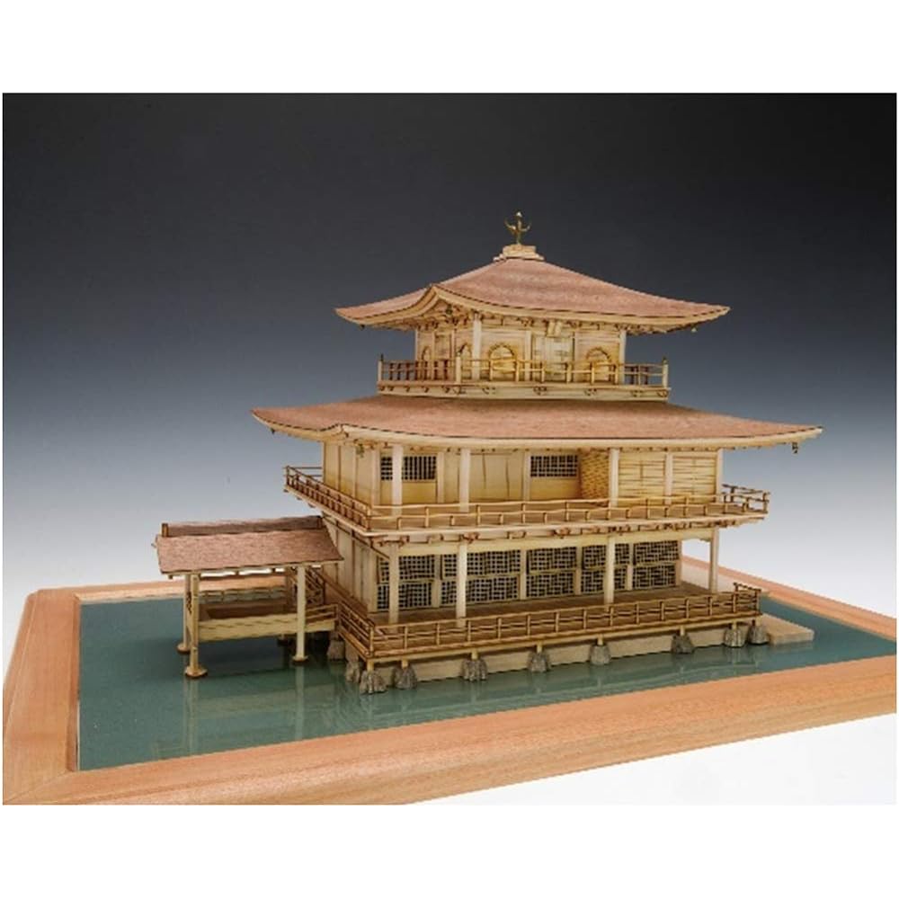 Woody Joe 1/75 Rokuonji Kinkaku Shiraki Wooden Model Assembly Kit