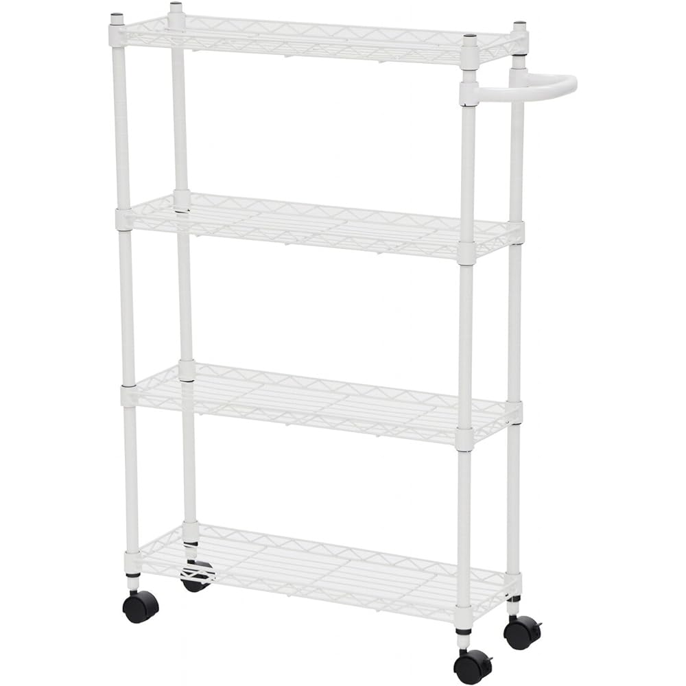 AIS Slim Wagon 4 Tiers Width 20 x Depth 60 x Height 94.5cm White KS-2095WG