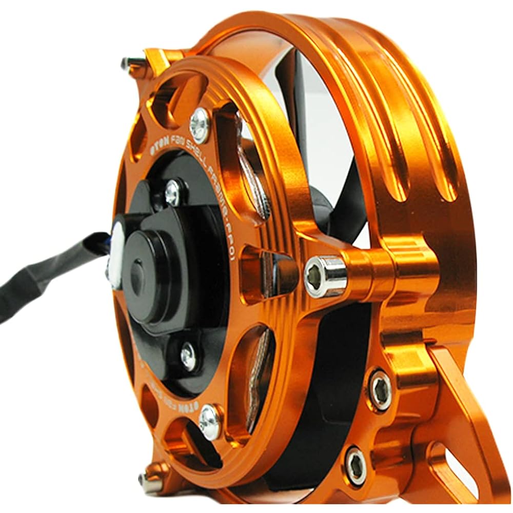 OTOM Oil Cooler Water Cooler Electric Radiator Cooling Fan for 150cc 200cc 250cc Dirt Pit Bike Motorcycle ATV Quad Motocross (Orange Set)