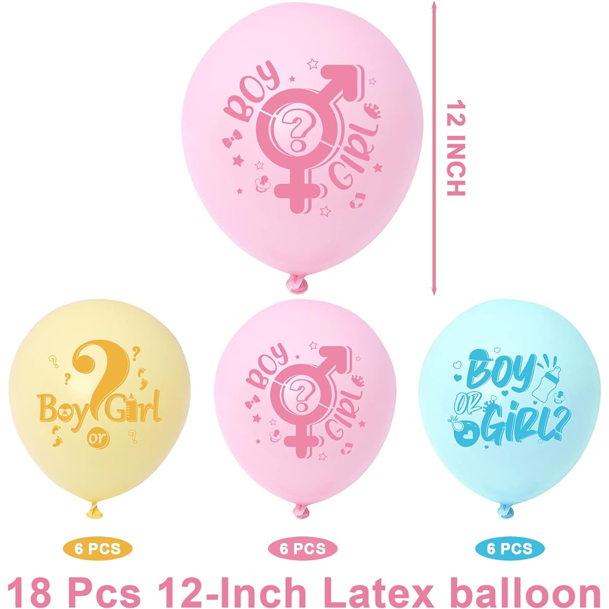 Gender Reveal Party Supplies Party Decorations Kit Set with Latex Balloons, Cake Topper, Backdrop Napkins, Cups, Plates, Tablecloth and Banner