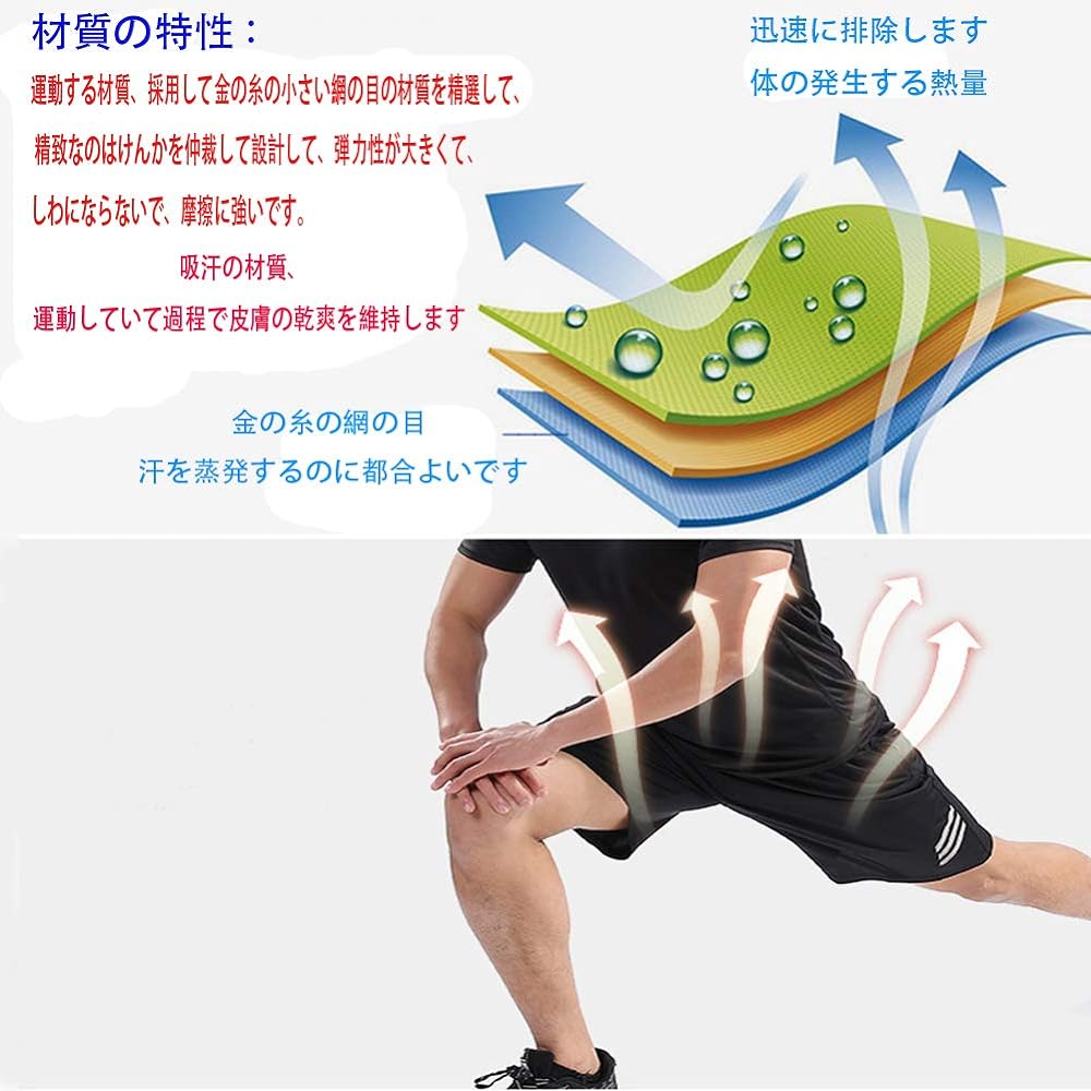 Set of 2 Shorts Men's Breathable Sports Shorts, Quick Dry, Dry, Adjustable, Fitness Pants, Running Pants, Basketball, Jogging