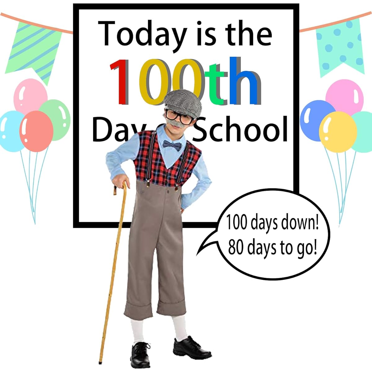 Lingway Toys Kids Little Old Man Costume Grandpa Pretend Costume for Boys