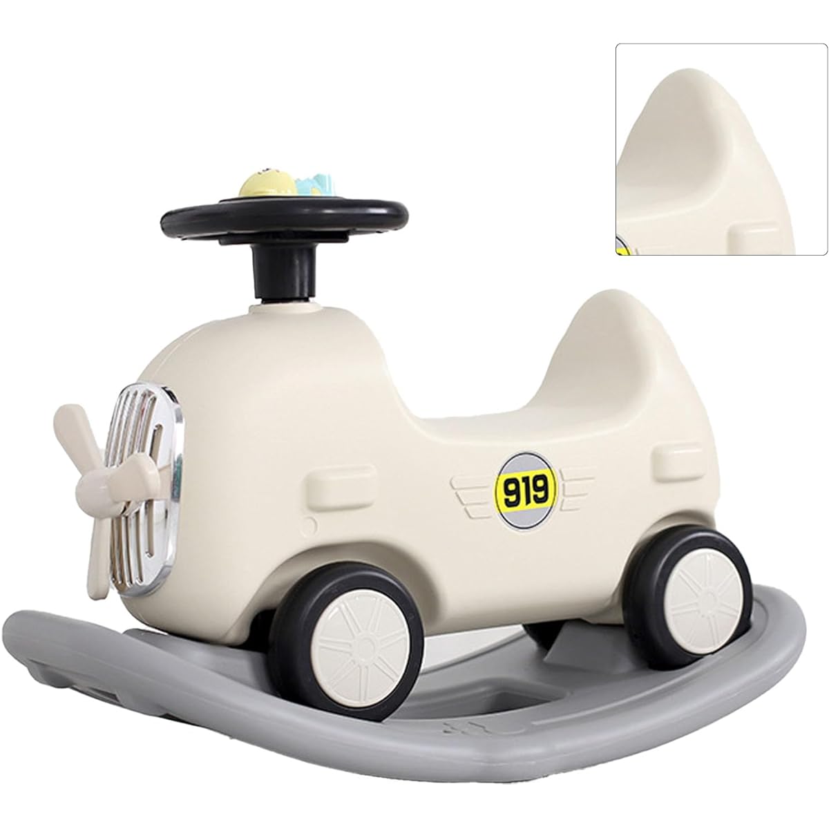 Kids Ride-on Toy Baby Rocking Horse Durable 2 in 1 Safe Cute For Kids Home Use (White)