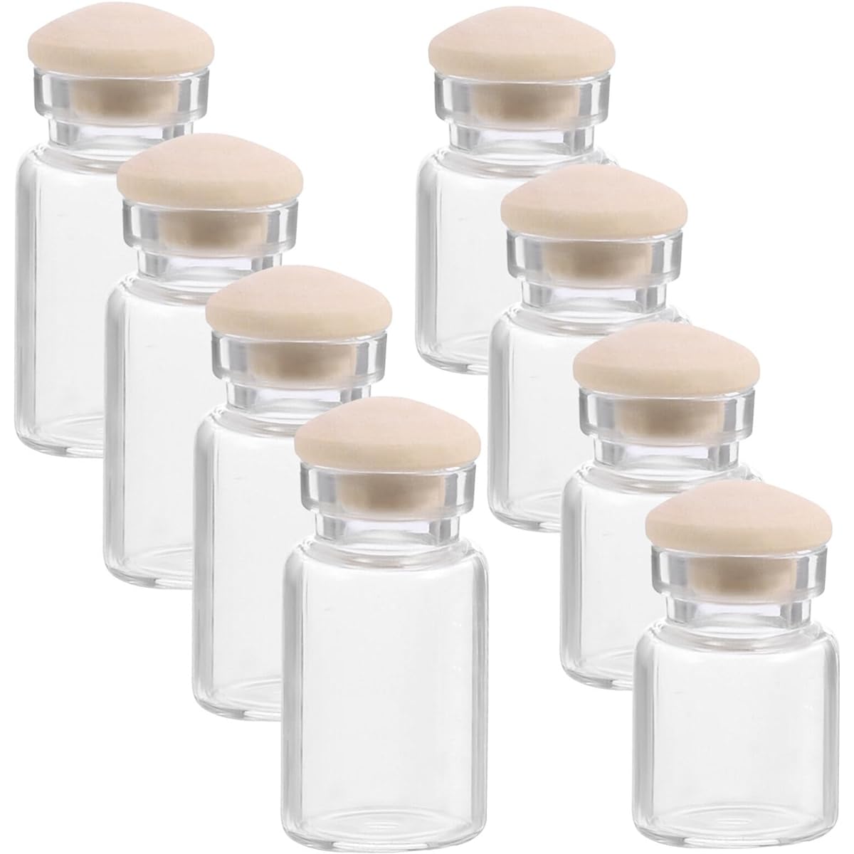 FAVOMOTO Miniature Glass Jar Models, 8Pcs Mini Cookie Jars Clear Candy Jars Food Storage Canisters Dollhouse Accessories Kitchen Bar Decoration