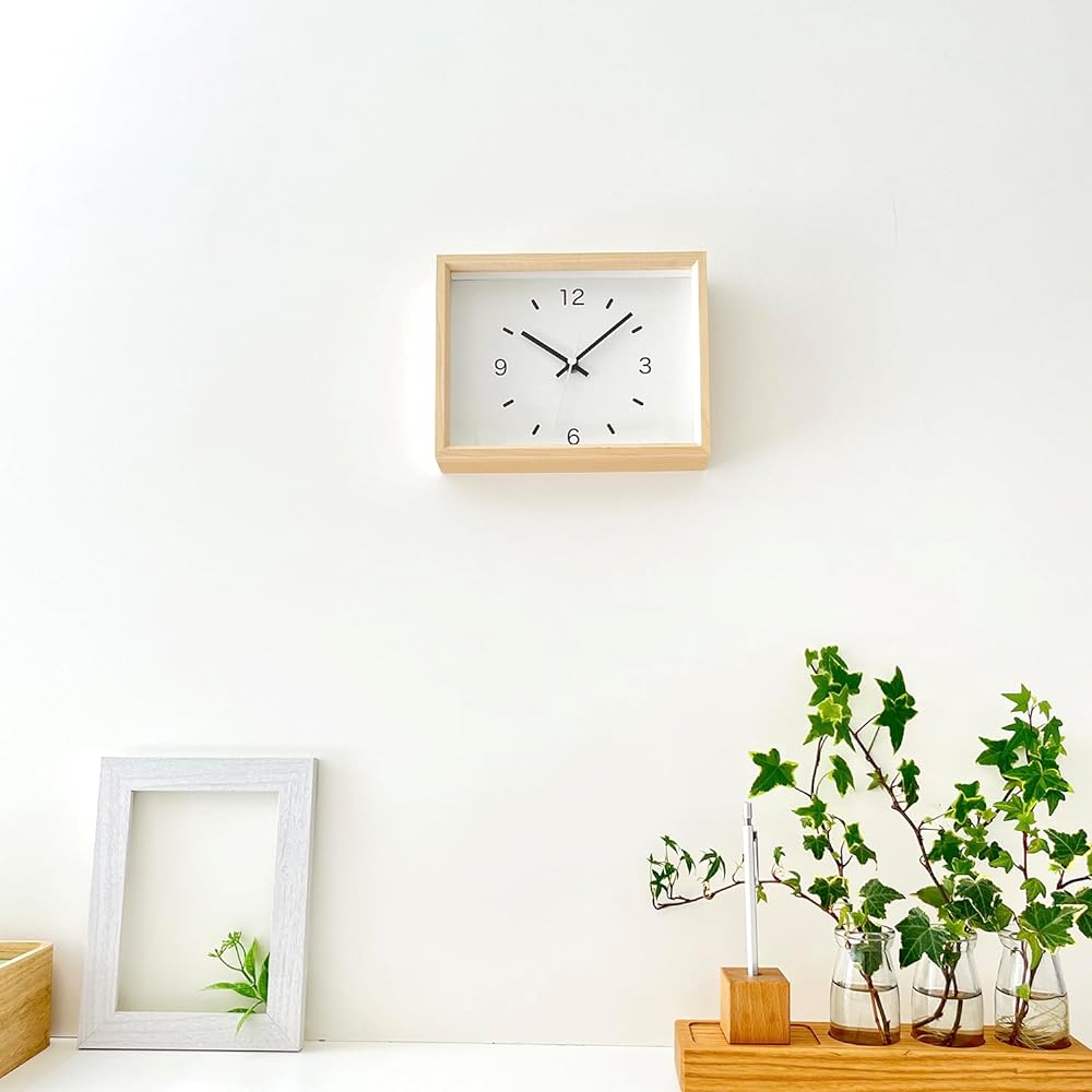 KATOMOKU Dual use clock 2 Table clock Wall clock Sweep (continuous second hand) km-53N Natural H. Maple 220×170×50mm
