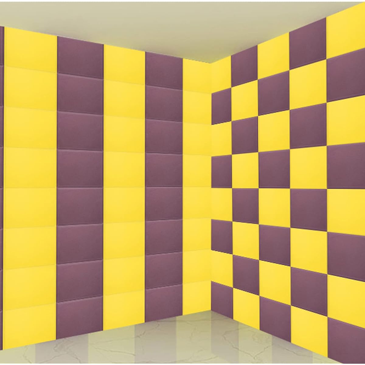 10PCS Thick Soundproofing Foam Panels, Home Studio Sound Processing Accessories Foam DIY Studio Sound Recording Wall Panels (G 50*50*5CM) (F 50*50*5CM)