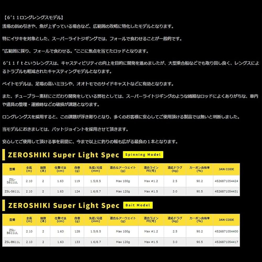 ZENITH ZEROSHIKI SUPER LIGHT SPEC ZEROSHIKI SUPER LIGHT SPEC