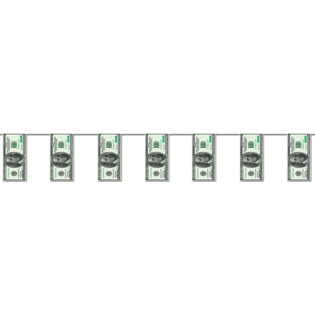 (3) - (dollars)100 Bill Pennant Banner Party Accessory (Value 3-Pack)