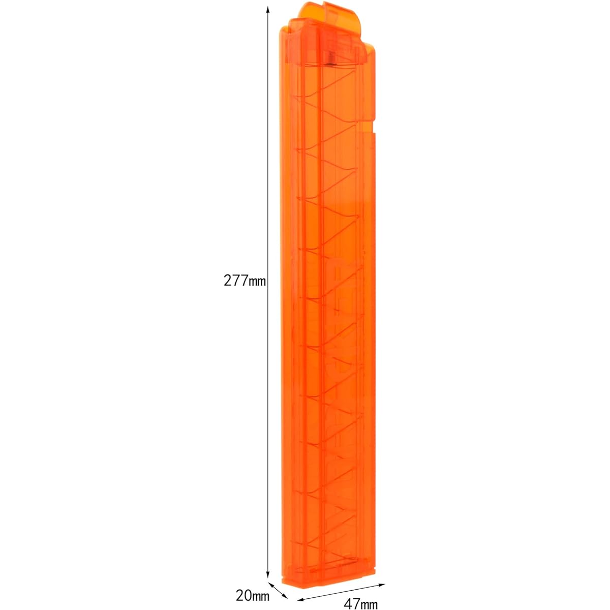 WORKER 18 Round Slant Talon Magazine and Adapter for Nerf N-Strike Elite Nerf Modulus Series and Nerf Manual Modify (Transparent Orange)