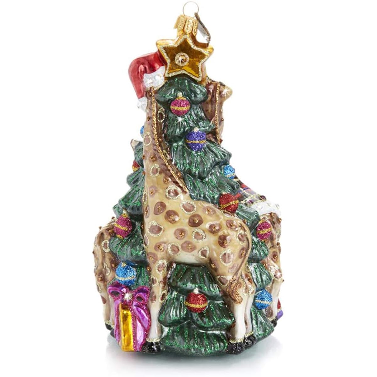 Jay Strongwater Giraffe Family Decoration Tree Glass Ornament