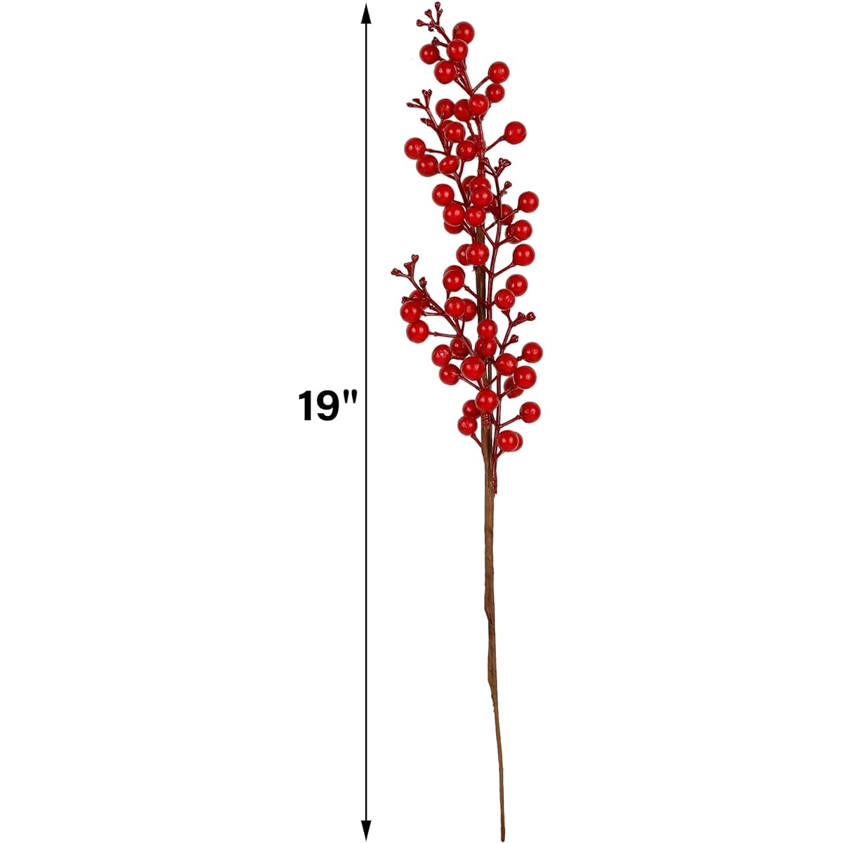 Winemana 19" Christmas Red Berry Stems Picks Christmas Tree Decorations Artificial Christmas Red Berries DIY Crafts Wreath Garland Christmas Ornaments Vase Decor 5 Pack