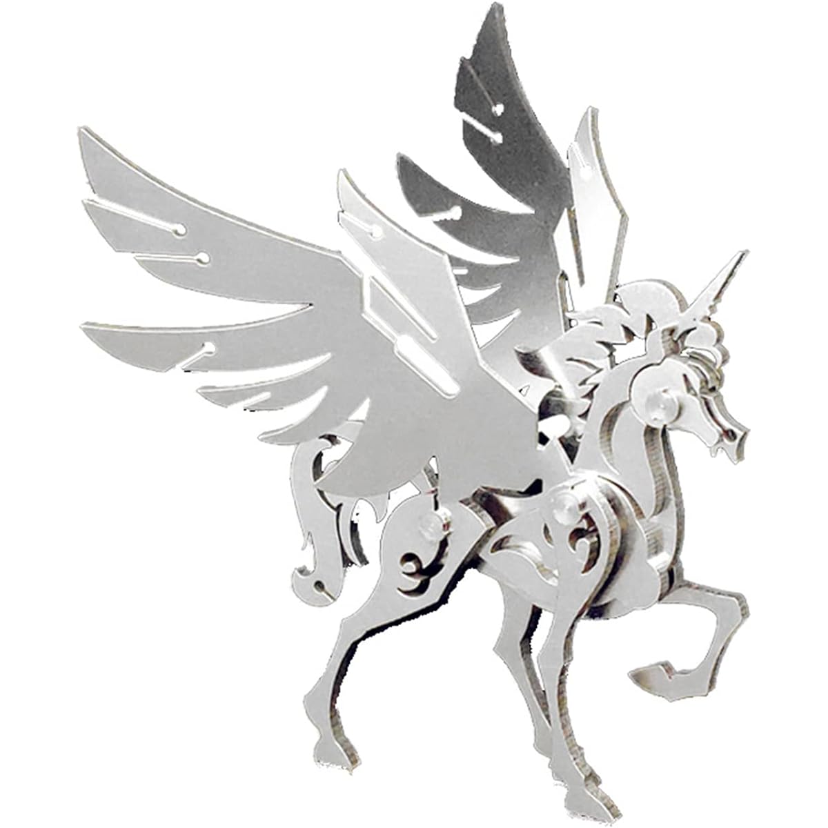 PUOSUO 3D Metal Puzzle Unicorn Model Kit Puzzle Jigsaw Puzzle Unicorn 3D Stainless Steel Desk Ornament (Unicorn)