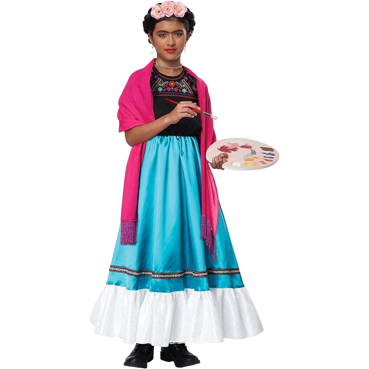 Frida Kahlo Artist Child Costume Medium Size 8-10
