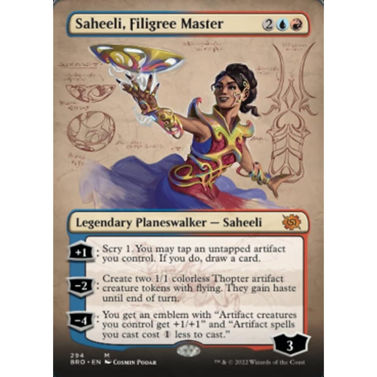 Magic: The Gathering - Saheeli, the Filigree Master (294) - Borderless - Brothers War