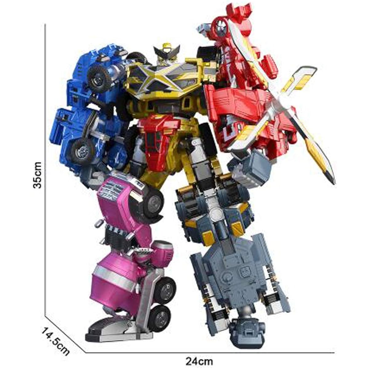 Toy Transforming Robot Mini Special Forces Five-Human Armor 5-piece Combined Giant Robot Set of 5 (Color shown)