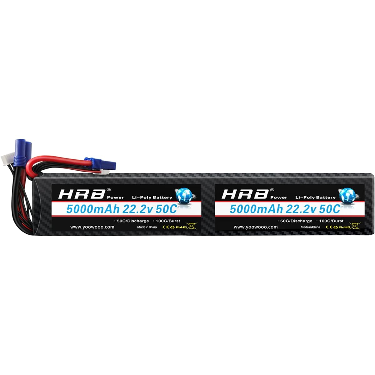 HRB 12S 5000mAh 44.4V 50C EC5 Lithium Polymer Battery Compatible RC Car, RC Aircraft, RC Helicopter, RC Quadcopter