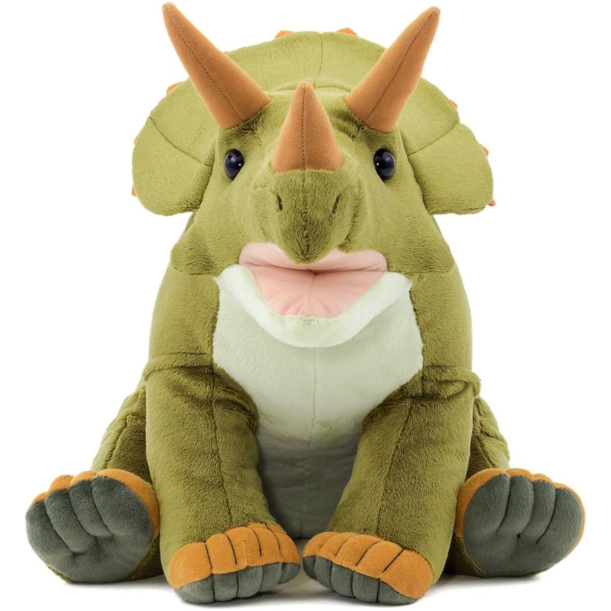 Carolata Triceratops Plush Toy (Large Size/Sitting Series/Soft to the Touch) Realistic Dinosaur Toy Doll Gift Present Birthday (Checked Twice)