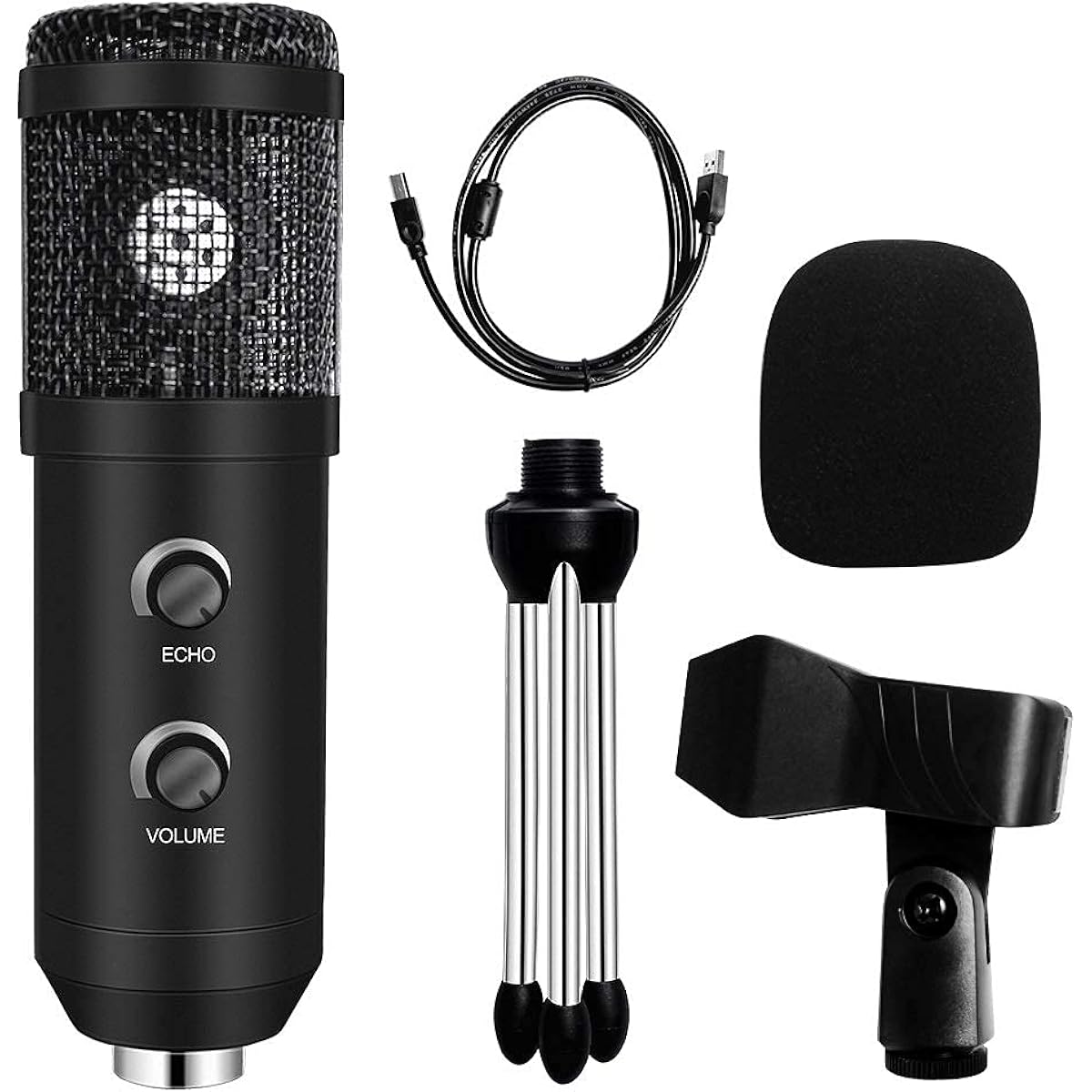 Usb E20 Condenser Computer Microphone Studio Kit with Ring Light and Arm Stand for Gaming Video Recording