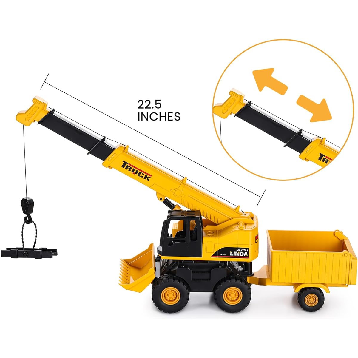 haomsj Construction Truck Crane and Excavator Toy Kids Toy Vehicle with Lights and Sounds