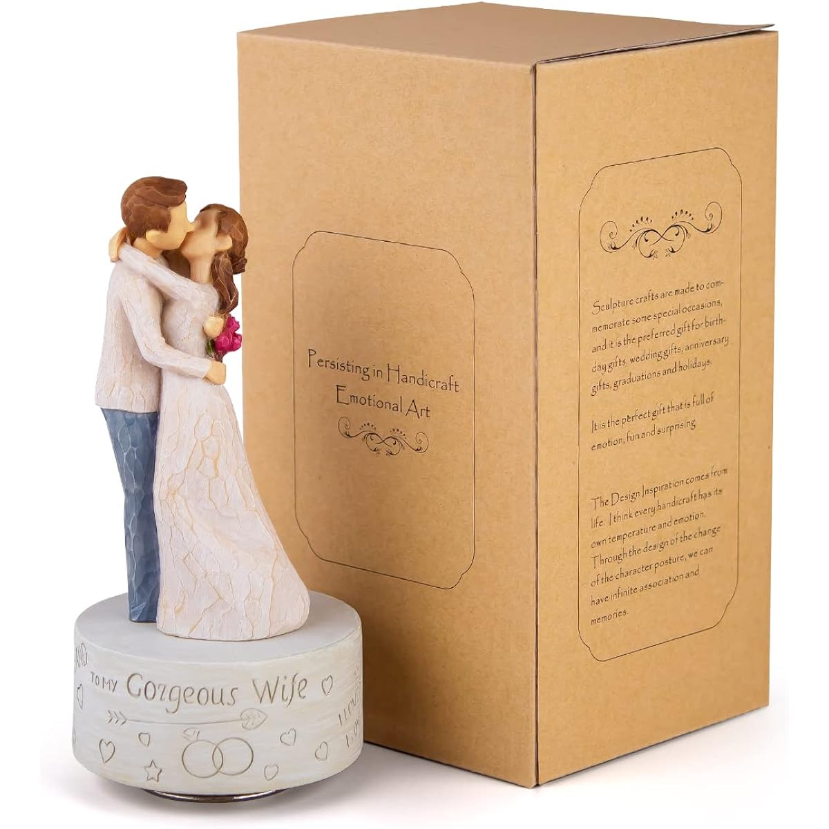 AIDLNS Gift for Wife Music Box Figurine Sculpture Hand Painted Collectible Figure Music Gift Gift for Wife Birthday Anniversary Christmas Mother's Day Gift Play Can't Help Falling in Love