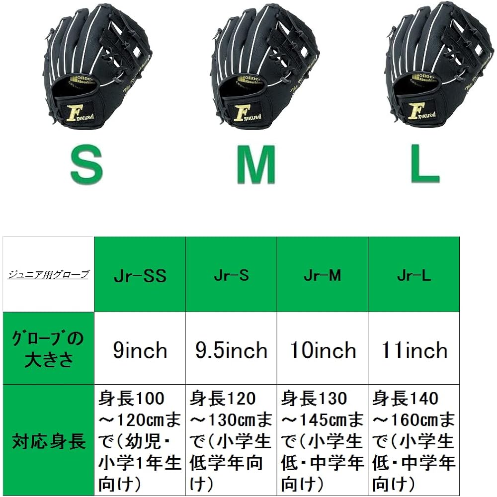 Falcon Soft Glove RH for Boys and Middle Grades (Left Throwing) FG-255 Black S