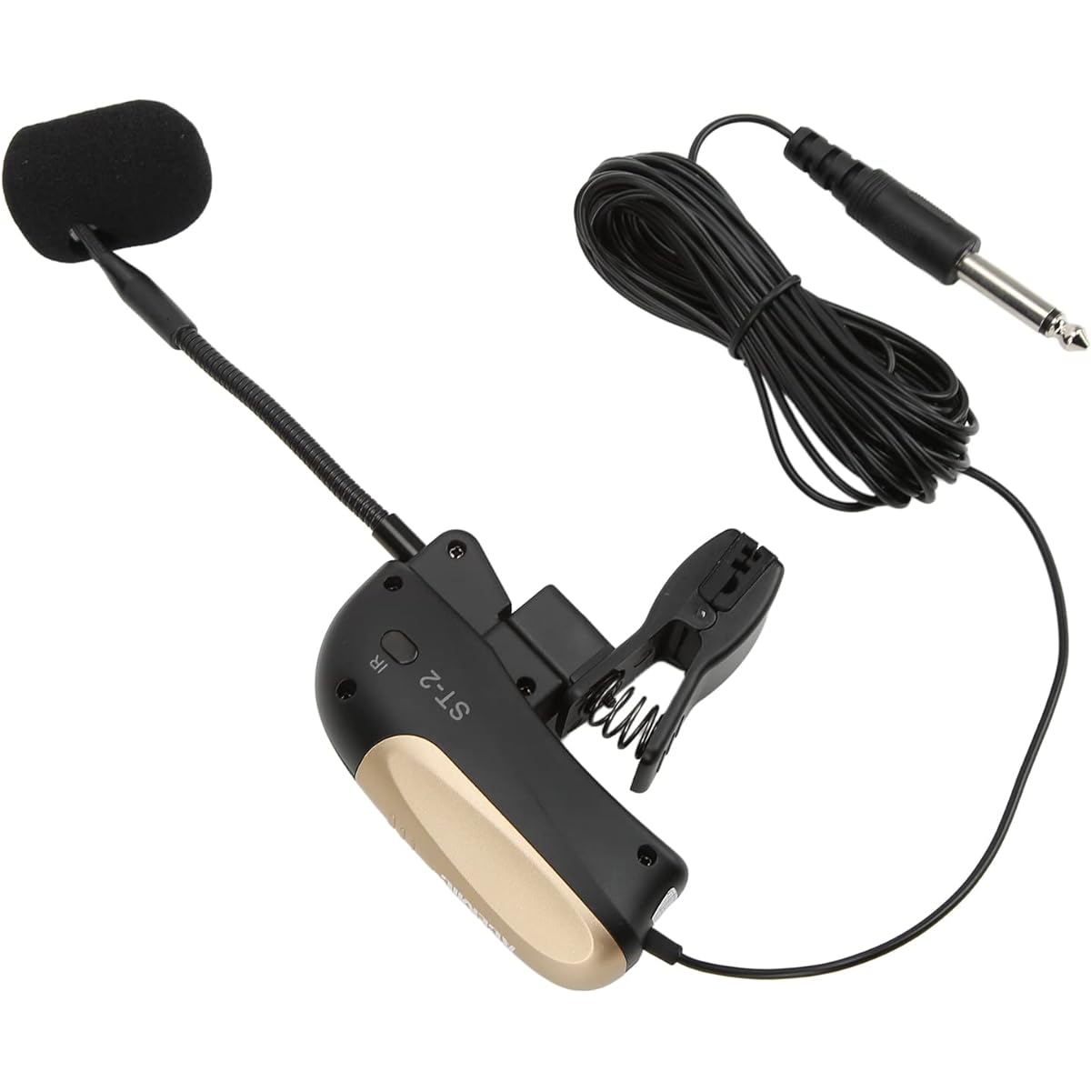 Musical Instrument Condenser Microphone, Professional Saxophone Microphone Suspended 9.07mm Core 1V-10VDC for Tuba Brass Instruments