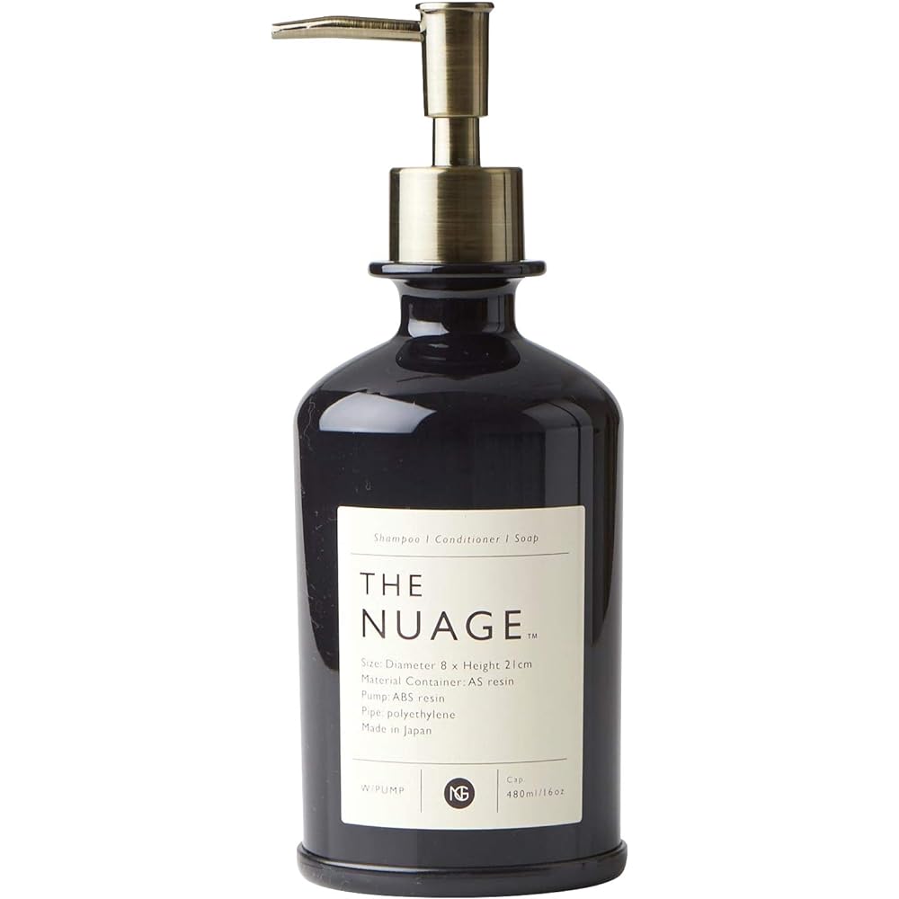 Break-resistant dispenser shampoo conditioner approx. 480ml Nuage+ Brown Made in Japan